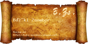 Büki Zsombor névjegykártya